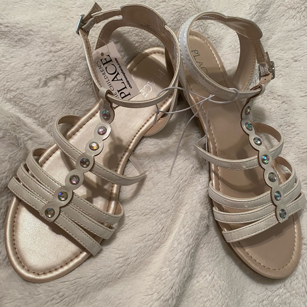 White with Diamanté sandals